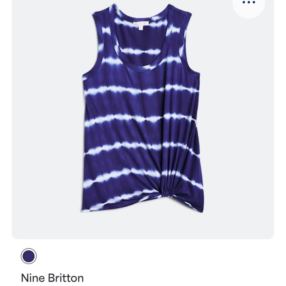 Nine Britton Navy Tie-Dye Sleeveless Top